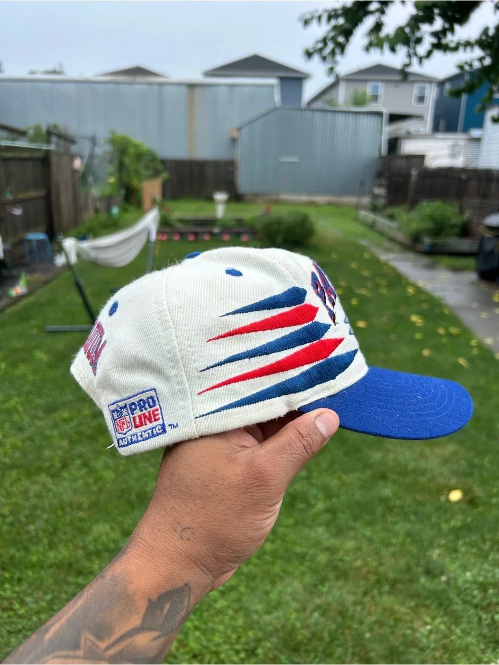 VTG New England Patriots Hat Logo 7 Athletic Foxboro Stadium Snapback 90s